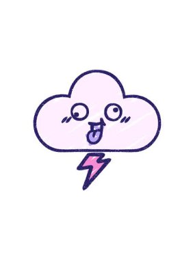 radioactive glowing animation of simple Cloud Chalk Drawing