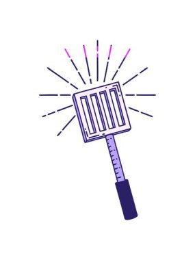 Geleneksel dövme stili mutfak spatulasının animasyonunu canlandırın.