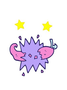 dönen yıldızların animasyonu el çizimi karikatür tarzı kırmızı acı biber.