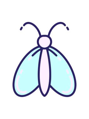 Basit bir kelebek çizgi filminin basınçlı animasyonu