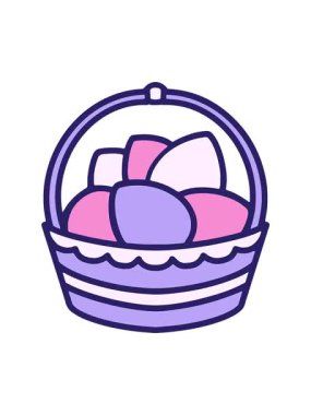 Renkli Paskalya sepetinin basınçlı canlandırması