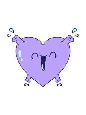 Sağlıklı kalp çizgi filminin animasyonunu salla ve durdur.