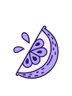 Yanıp sönen radyal çizgiler bir dilim limonun ikonik dövme görüntüsünün canlandırması