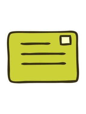 Kağıt zarfın sevimli karikatürünün renk animasyonu değişiyor