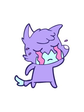 Üzgün tilki çizgi film karakterinin titreşimli hareketi