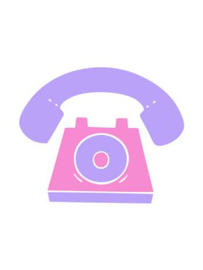 Eski bir telefon ikonunun düz sembolünün titreşimli hareketi