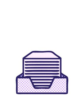 Bir yığın ofis kağıdının çizgi roman stili animasyonunun zıplama hareketi