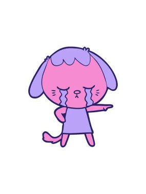 Ağlayan Köpek çizgi filminin yıldız patlaması etkisi animasyonu