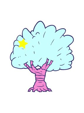 Parıldayan yıldızlar ağaç tasarımının animasyonunu etkiler