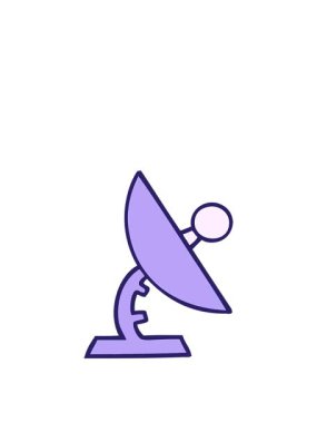 Uydu anteninin sevimli karikatürünün animasyonunu büyütüyorum.