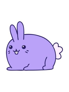 Mutlu bir tavşanın hareketli çizgi filmi.