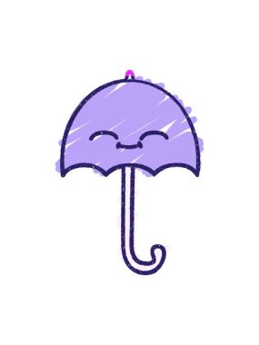 Şemsiye Tebeşir illüstrasyonunun animasyonunu çalıştır