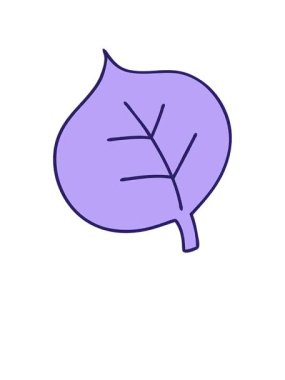 Basit, görkemli bir yaprağın çizgi filminin yükselişi ve yüzüşü