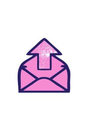 oklu bir zarfın eski grunge desenli çizgi filminin hareketli animasyonu