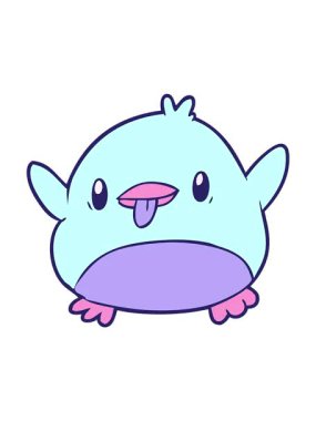 Tatlı bir penguen çizgi filminin dönen hareketli animasyonu