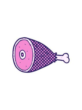 Pişmiş çizgi film et bacağının hareketli animasyonu