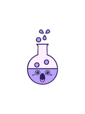 Bir test tüpünün sevimli çizgi filminin gösterişli satış animasyonu