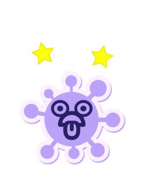 dönen yıldızlar bitkin düşmüş virüs çıkartmasının animasyonu