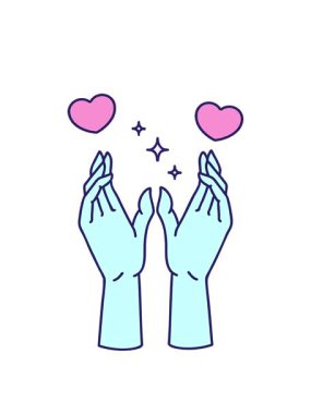 dönen kalpler mistik ellerin ikonik dövme tarzının animasyonu