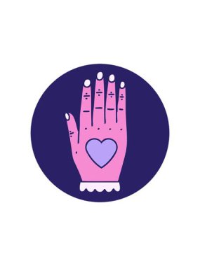 bir el resminin dövme biçiminin radyoaktif parlayan animasyonu