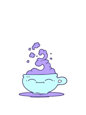 Çizgi filmdeki sıcak kahvenin animasyonunu büyütüyorum.