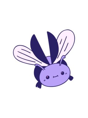 Dikkat çekici el çizimi çizgi film uçan böceği animasyonu.