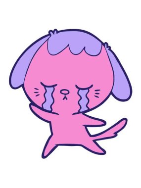 Ağlayan köpeğin titreşimli animasyonu