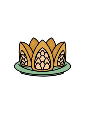 Brezilya usulü tavuk coxinha tabağında canlandırma efekti.