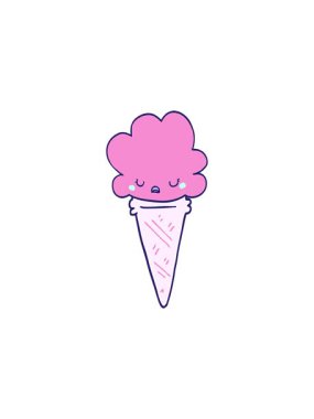 Yüzü olan çizgi film dondurmasının yıldız patlaması etkisi animasyonu