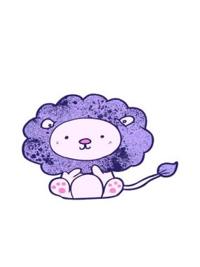 Tatlı bir çizgi film aslanının hareketli animasyonu