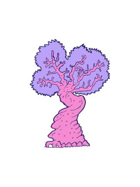 Büyük yaşlı ağaç çizgi filminin animasyonunu durdurup duraklat