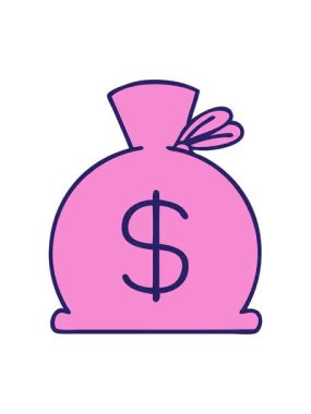 Bir çanta dolusu paranın titreyen animasyonu.