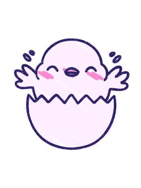 Sevimli Tavuk Tebeşiri Çiziminin titreşimli hareketli animasyonu