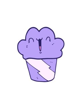 Yüzü olan kekin hareketli animasyonu