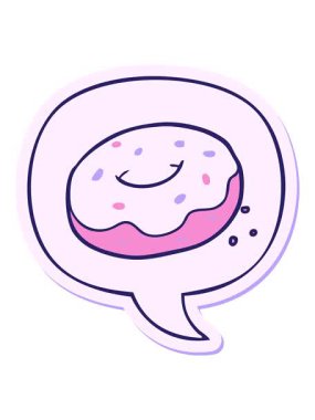 Konuşma kabarcığı yapıştırmalı çizgi film çöreğinin hareketli animasyonu