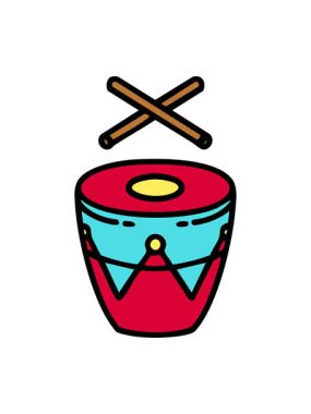 Geleneksel Brezilya davul perküsyon aletinin basınçlı animasyonu