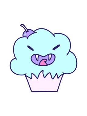 Korkunç bir cadılar bayramı vampir kekinin animasyonunu salla ve durdur.