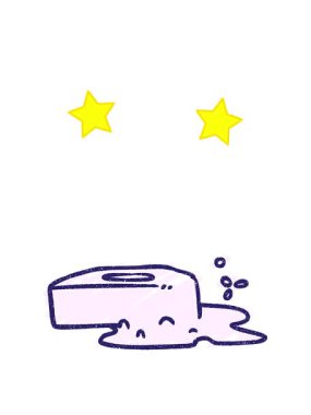 Köpüklü Sabun Tebeşiri Çiziminin dönen yıldızları