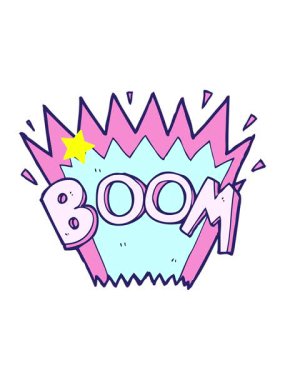 Parlayan yıldızlar çizgi roman patlamasının animasyonunu etkiler.