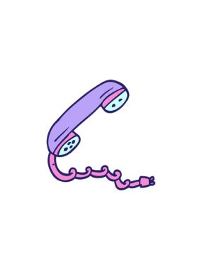 Çizgi film karalamalarının radyoaktif ışıltılı animasyonu telefon ahizesi