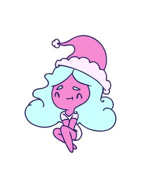 Kawaii kızının Noel karikatürünün animasyon efekti