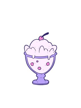 Yanıp sönen radyan çizgileri çizgi filmin canlandırması lezzetli tatlı illüstrasyonu