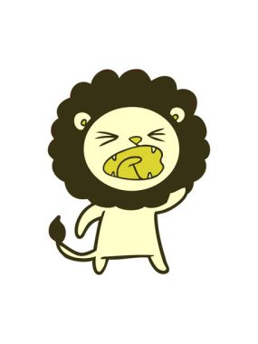 changing color animation of angry lion