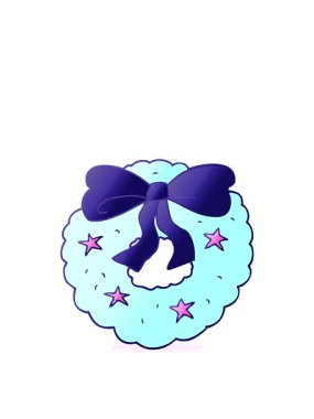 El yazması çizilmiş karikatür Noel çelenginin zıplama hareketi