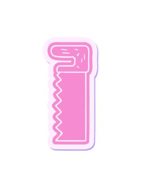 Metal testerenin karikatür çıkartmasının canlandırma efekti