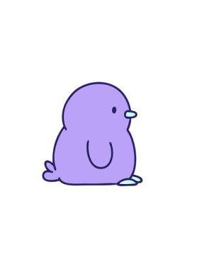 Küçük sevimli penguenin yatay titreşimli animasyonu