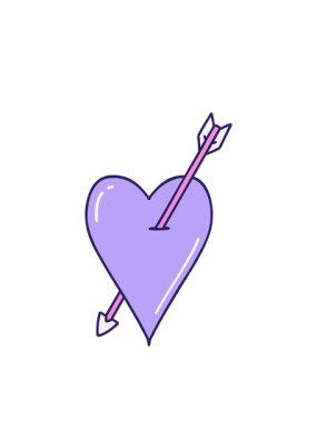 Bir ok ve kalbin ikonik dövme görüntüsünün yanıp sönen radyal çizgileri.