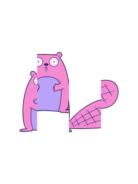 Karikatür kunduzunun bölünen hareketi