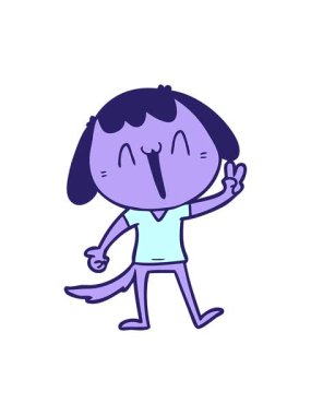 Gülen köpek çizgi filminin animasyonunu salla ve durdur