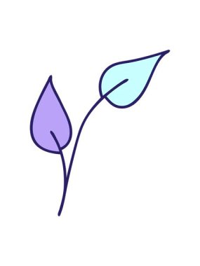 Yaprakların düz renkli retro karikatürlerinin ışık efektleri